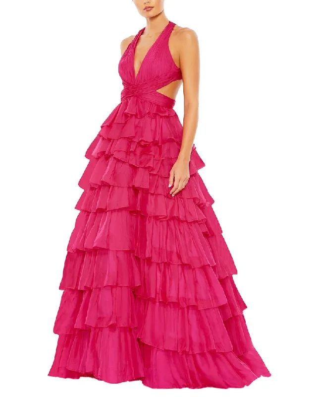 Mac Duggal Chiffon Layered Cut Out Ballgown