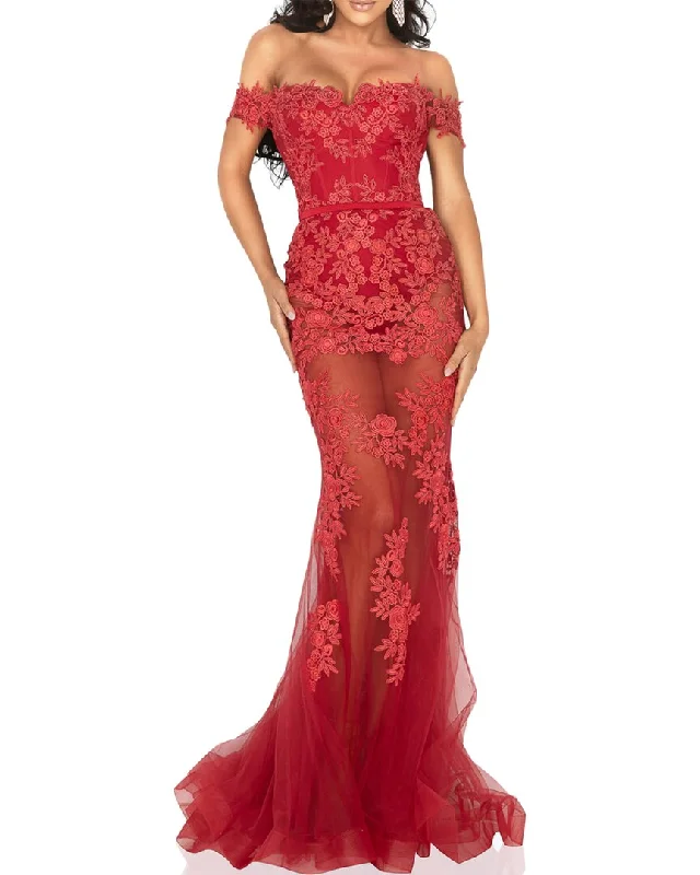 Terani Sheer Mermaid Evening Gown