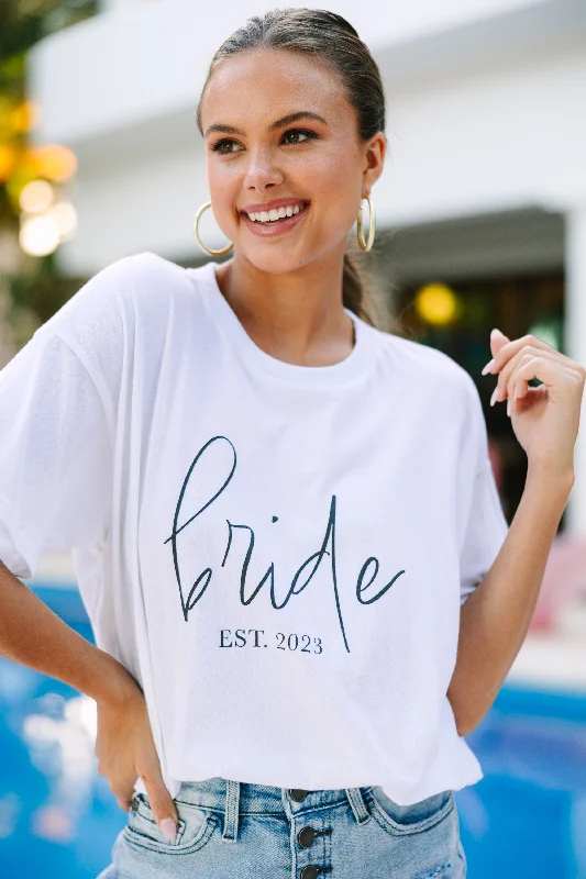 Bride Est. 2023 White Graphic Tee