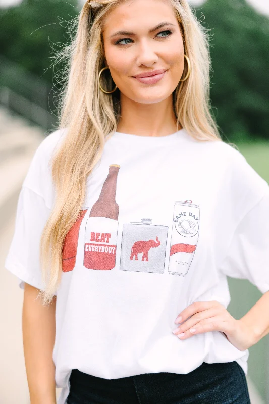 Drink Local Crimson And White Gameday Graphic Tee