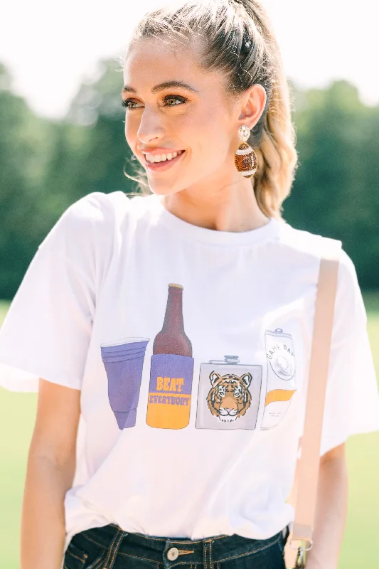 Drink Local Orange And Purple Gameday Graphic Tee