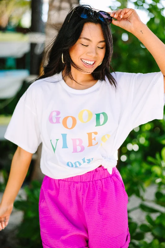 Good Vibes Only White Graphic Tee