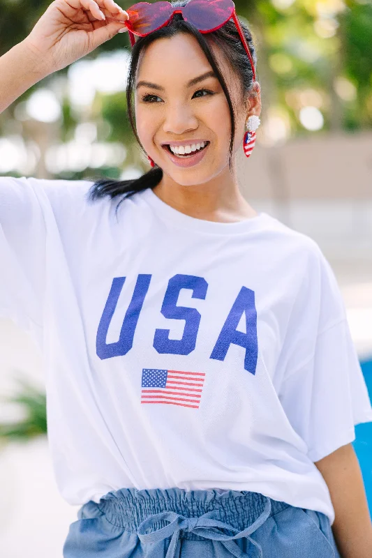 Simply Patriotic White Graphic Tee