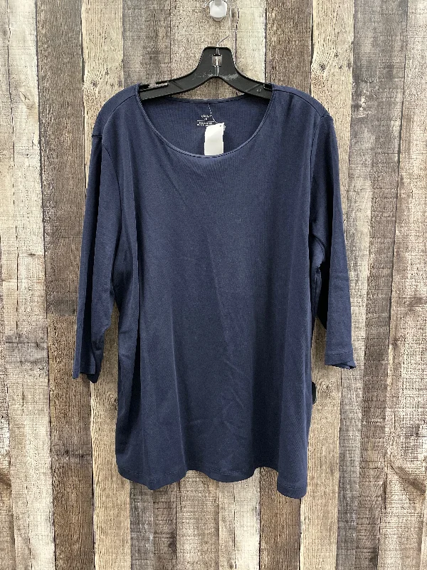 Top Long Sleeve By Cj Banks In Blue, Size: 2x