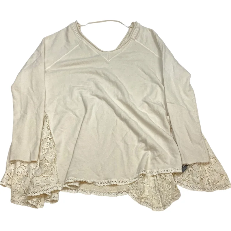 Top Long Sleeve By Free People In Cream, Size: L