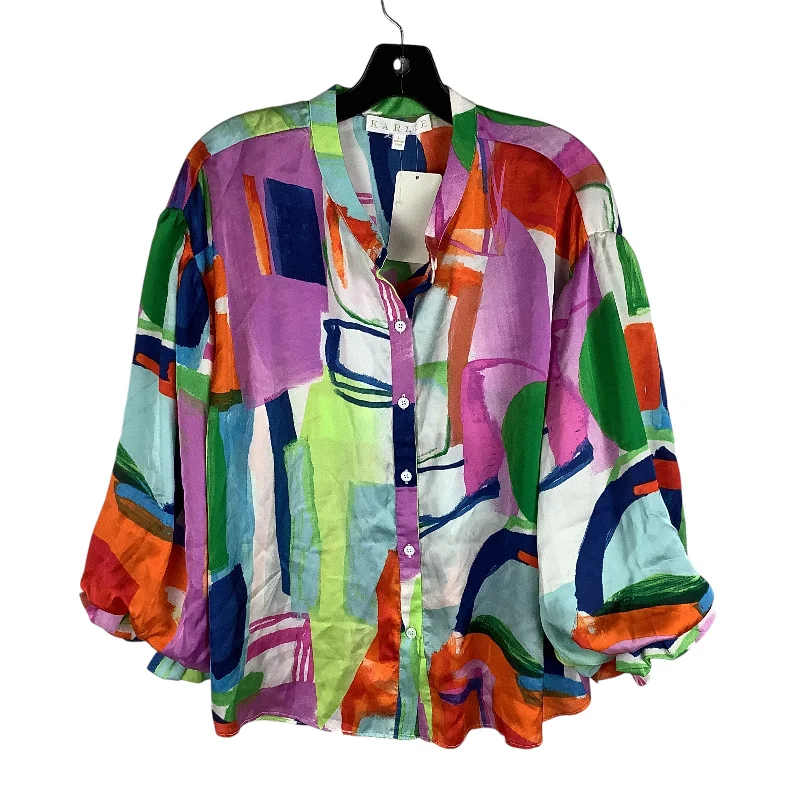 Top Long Sleeve By Karlie In Multi-colored, Size: L