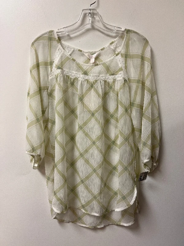 Top Long Sleeve By Lc Lauren Conrad In Green, Size: M