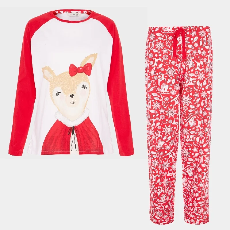 Ladies Reindeer Xmas PJ